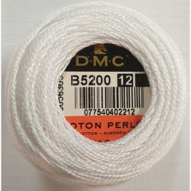 DMC nr 12 Cotton perle 10 gr - Hvit