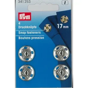 Trykknapper - 17 mm - Blanke - 4 stk