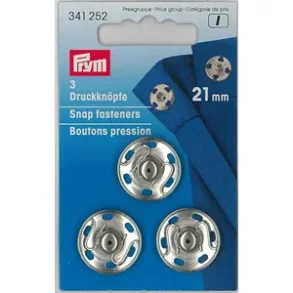 Trykknapper - 21 mm - Blanke - 3 stk