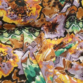 Stormnstret polyester - Brun/lilla/grnn (140cm)