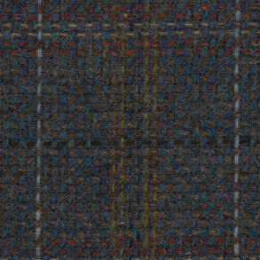 Rutet stoff - Brun/bl hovedfarge