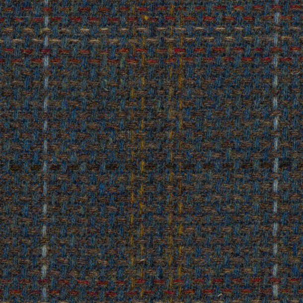 Rutet stoff - Brun/bl hovedfarge