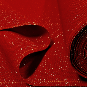 Bellana - Dyp rd med gullglitter - (8x8 trder) (140cm)