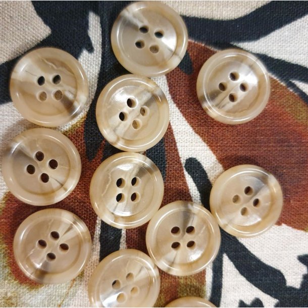 Beige melert knapp (15mm)