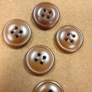 Brun treknapp, flat (21mm)