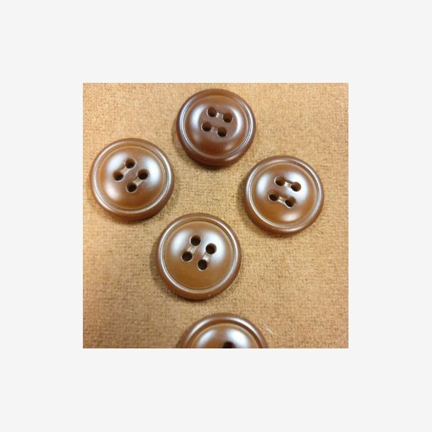 Brun treknapp, flat (21mm)