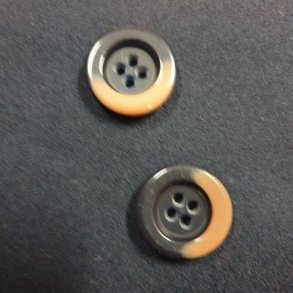 Svart/orange knapp (25mm)