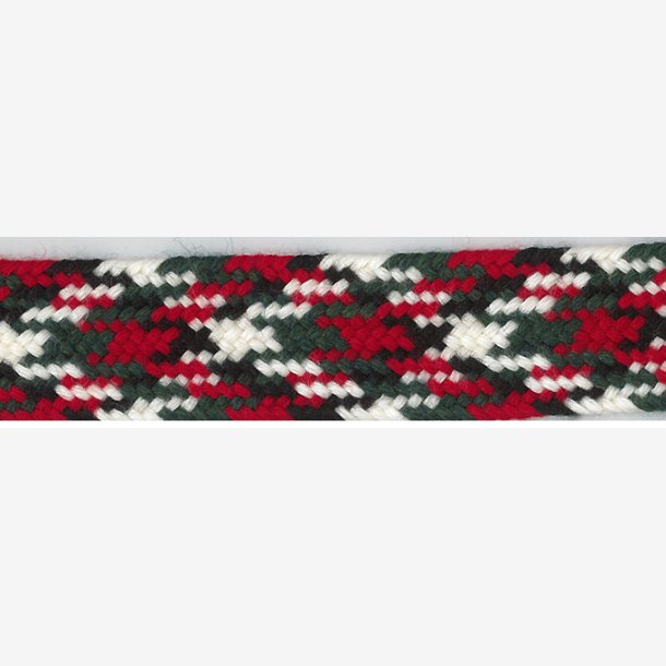 Hosebnd metervare - rdt/grnt/hvitt/svart - Ull/polyester