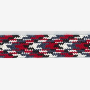 Hosebnd metervare - rdt/grbltt/hvitt/svart - Ull/polyester
