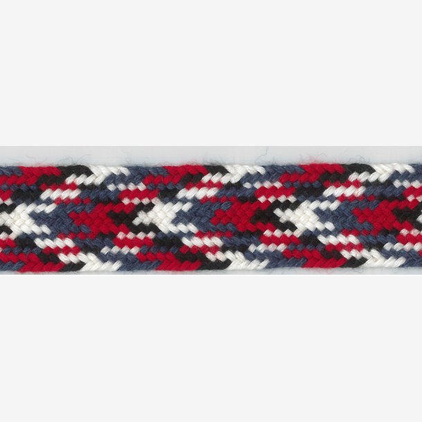 Hosebnd metervare - rdt/grbltt/hvitt/svart - Ull/polyester