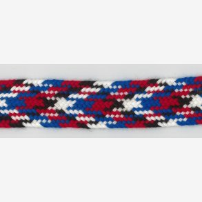 Hosebnd metervare - rdt/bltt/hvitt/svart - Ull/polyester