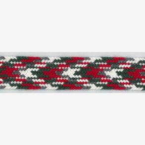 Hosebnd metervare - rdt/grnt/hvitt/grtt - Ull/polyester