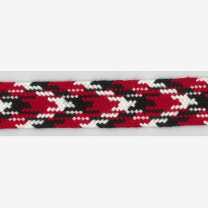 Hosebnd metervare - rdt/hvitt/svart - Ull/polyester