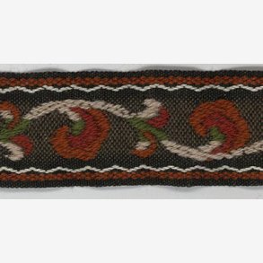 Ullbnd 46 mm - Brun melert bunnfarge. Rust, beige og grnt mnster - UTSOLGT