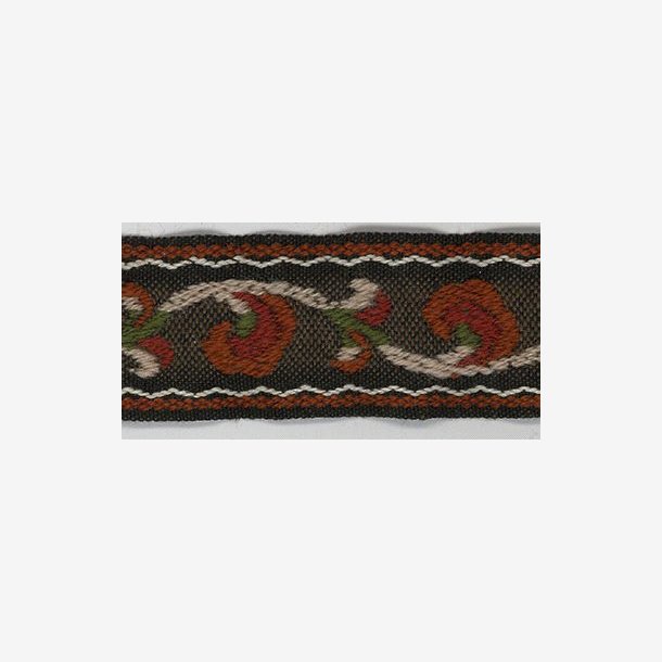 Ullbnd 46 mm - Brun melert bunnfarge. Rust, beige og grnt mnster - UTSOLGT