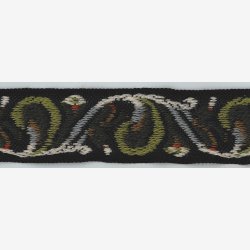 Ullbnd 42 mm - Brun melert bunnfarge. Grnt, lys grnt, lys grtt, orange, oker og hvitt