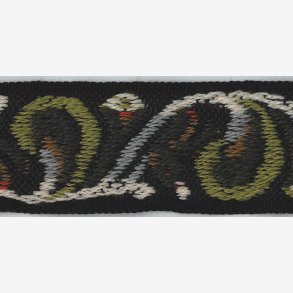 Ullbnd 42 mm - Brun melert bunnfarge. Grnt, lys grnt, lys grtt, orange, oker og hvitt