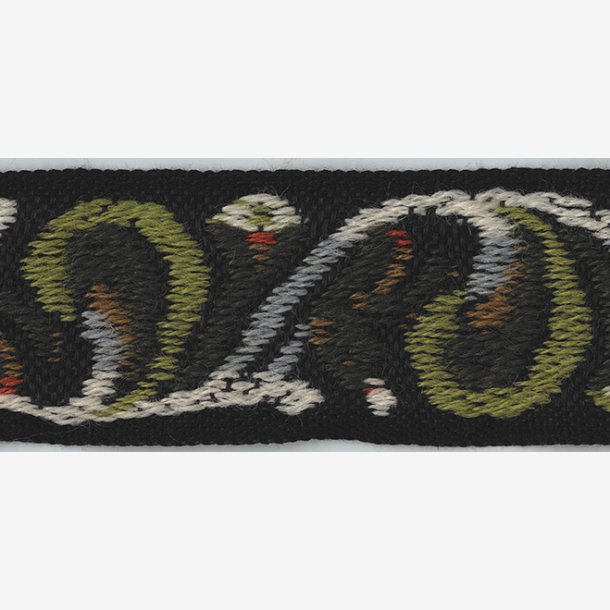 Ullbnd 42 mm - Brun melert bunnfarge. Grnt, lys grnt, lys grtt, orange, oker og hvitt