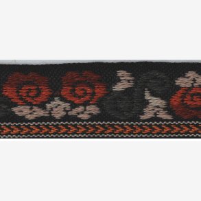 Ullbnd 35 mm - Brun melert bunnfarge. Rust, orange, beige og grnt