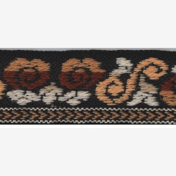 Ullbnd 35 mm - Brun melert bunnfarge. Rust, gyllen oker, lys beige.