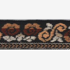 Ullbnd 35 mm - Brun melert bunnfarge. Rust, gyllen oker, lys beige.