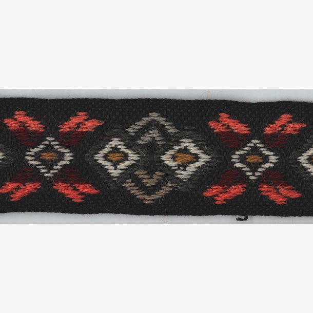 Ullbnd 35 mm - Brun melert bunnfarge. Rust, orange, beige og grnt