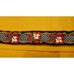 Ullbnd 40 mm - Skoggrnn og rust hovedfarger, gul, hvit. Brun bunn.