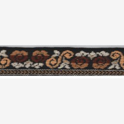 Ullbnd 35 mm - Brun melert bunnfarge. Rust, gyllen oker, lys beige.