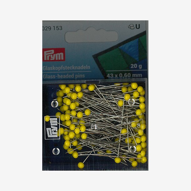 Knappenler, 43 mm lang 0,60 mm tykk, gult hode