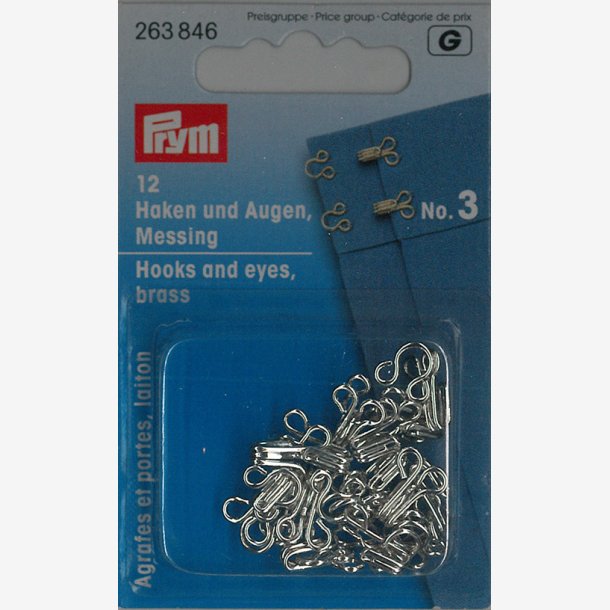 Hekter nr 3 - Blanke - 12 stk