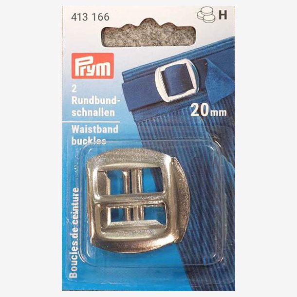 Vestespenne blanke 20 mm - 2 stk