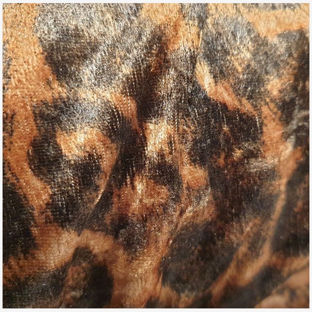 Trykkmnstret jerseyvelour - Brun/beige - Polyester -(145cm)