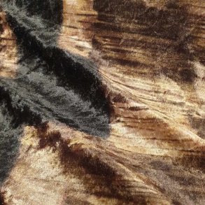 Trykkmnstret jerseyvelour - Brun/beige - Polyester -(145cm)