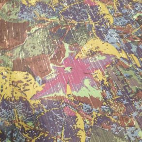 Mnstret Polyester - Grnn/bl - med innvevde slvtrder - (140cm)