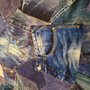 Jeansmnstret - 94% viskose / 6% elastan (150 cm bredde)