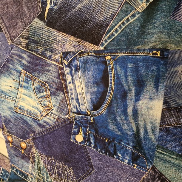 Jeansmnstret - 94% viskose / 6% elastan (150 cm bredde)