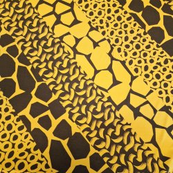 Gul geometri - 94 % viskose / 6 % elastan (140cm)