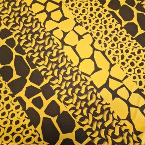 Gul geometri - 94 % viskose / 6 % elastan (140cm)