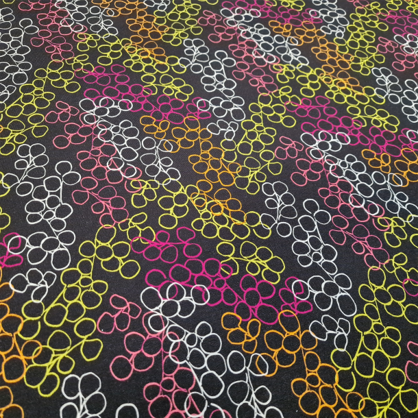 Sm ringer fem farger - 94 % viskose/6% elastan (140cm)