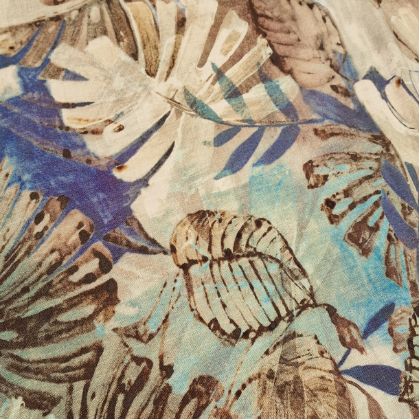 Blader brunt p bltt - 100% viskose (linstruktur) (140cm)