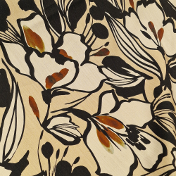 Konturblomst beige - 43% viskose/39% bomull/17 %lin/1 %elastan