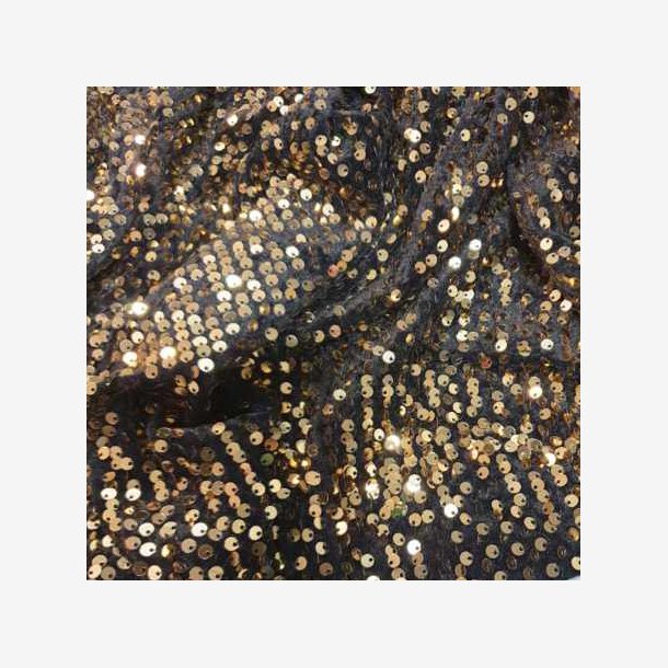 Gullpaljetter - stretchvelour 