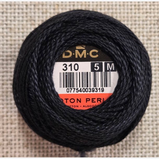 DMC Svart nr 5 Cotton perle 10 gr