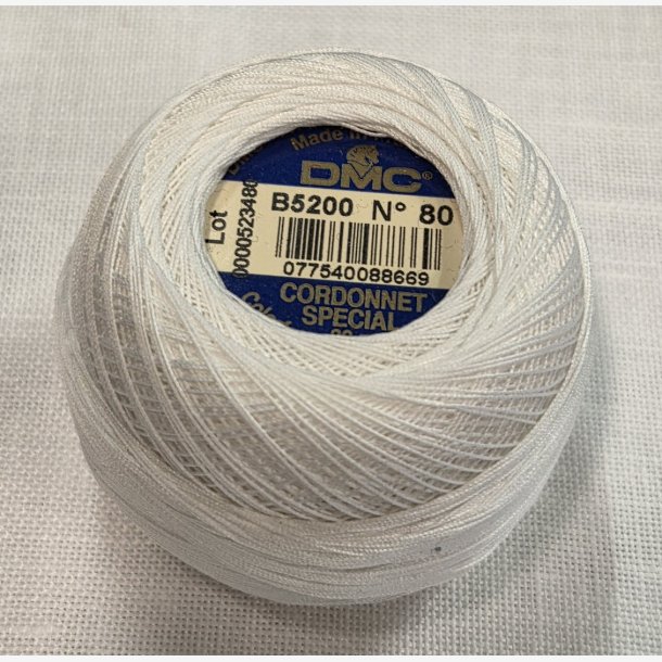 DMC Hvit nr 80 Cordonnet Special 20 gr