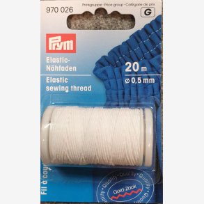 Elastisk sytr�d, hvit 20 m