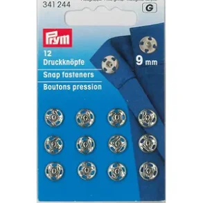 Trykknapper - 9 mm - Blanke - 12 stk