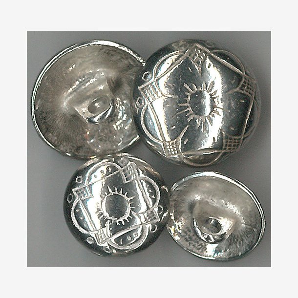 Tinnknapp - Hndstpt - 15 mm - blank