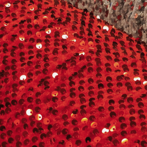 Rde paljetter - stretchvelour 
