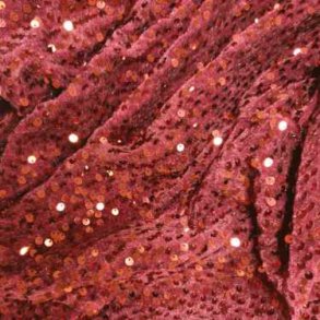 Burgunder paljetter p burgunder stretchvelour (120cm)