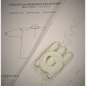 Ptegnet dameskjorte lin